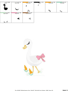 Goose embroidery designs - Baby Girl embroidery design machine embroidery pattern - Goose embroidery file - Swan with flowers Digital file