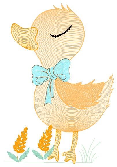 Duck embroidery design - Baby girl embroidery designs machine embroidery pattern - animal embroidery file - duck flowers instant download Marcia Embroidery