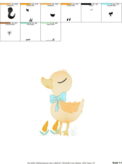 Duck embroidery design - Baby girl embroidery designs machine embroidery pattern - animal embroidery file - duck flowers instant download Marcia Embroidery