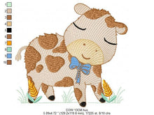 Load image into Gallery viewer, Cow embroidery design - Animal ranch embroidery designs machine embroidery pattern - Farm embroidery file - boy embroidery instant download
