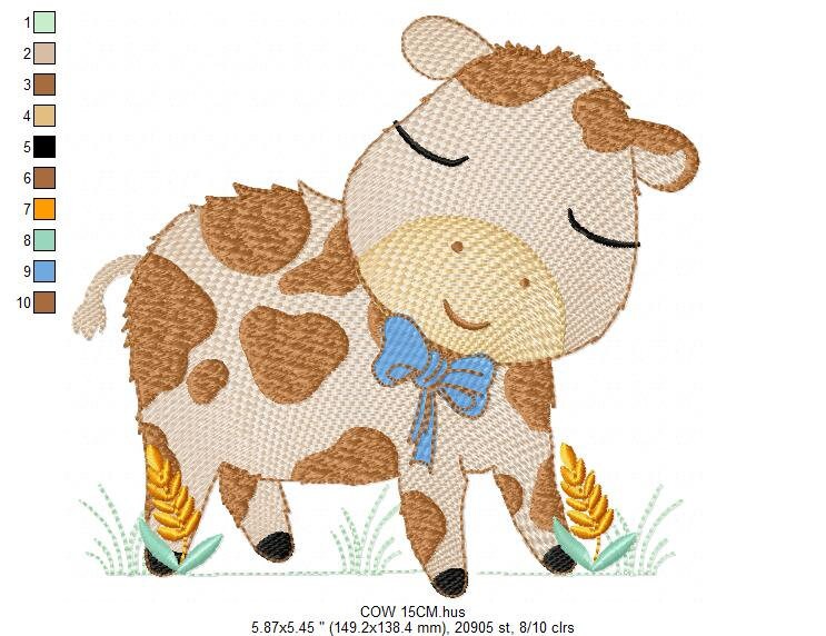 Cow embroidery design - Animal ranch embroidery designs machine embroidery pattern - Farm embroidery file - boy embroidery instant download - Marcia Embroidery