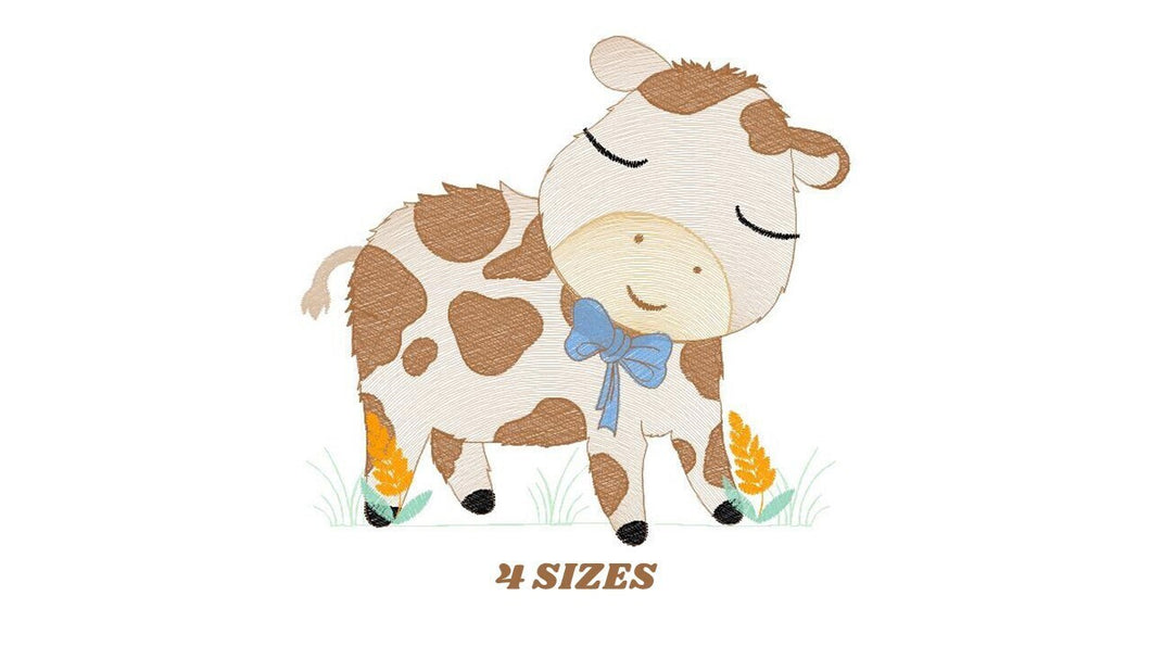 Cow embroidery design - Animal ranch embroidery designs machine embroidery pattern - Farm embroidery file - boy embroidery instant download