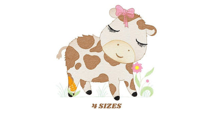 Cow embroidery design - Animal ranch embroidery designs machine embroidery pattern - Farm embroidery file - girl embroidery instant download - Marcia Embroidery