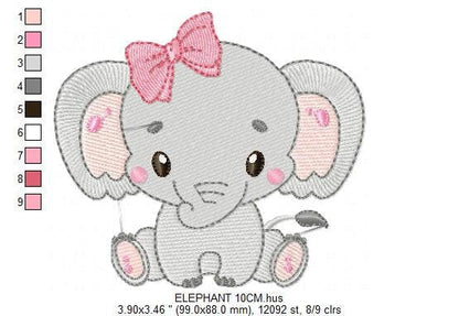 Elephant embroidery designs - Animal embroidery design machine embroidery pattern - Baby Girl embroidery file - kid embroidery Animal Safari Marcia Embroidery