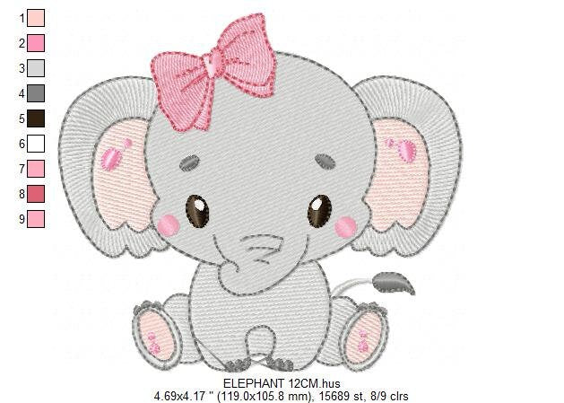 Elephant embroidery designs - Animal embroidery design machine embroidery pattern - Baby Girl embroidery file - kid embroidery Animal Safari Marcia Embroidery