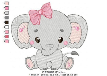 Elephant embroidery designs - Animal embroidery design machine embroidery pattern - Baby Girl embroidery file - kid embroidery Animal Safari Marcia Embroidery