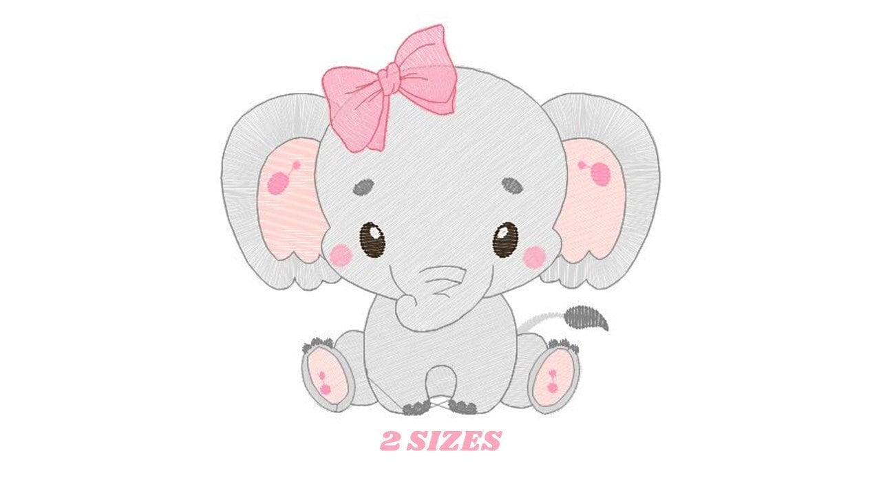 Elephant embroidery designs - Animal embroidery design machine embroidery pattern - Baby Girl embroidery file - kid embroidery Animal Safari Marcia Embroidery