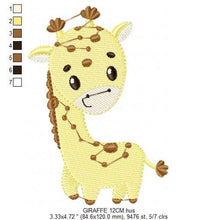 Charger l&#39;image dans la galerie, Giraffe embroidery design - Safari Wild Animal embroidery designs machine embroidery pattern - Baby boy embroidery file - Instant download
