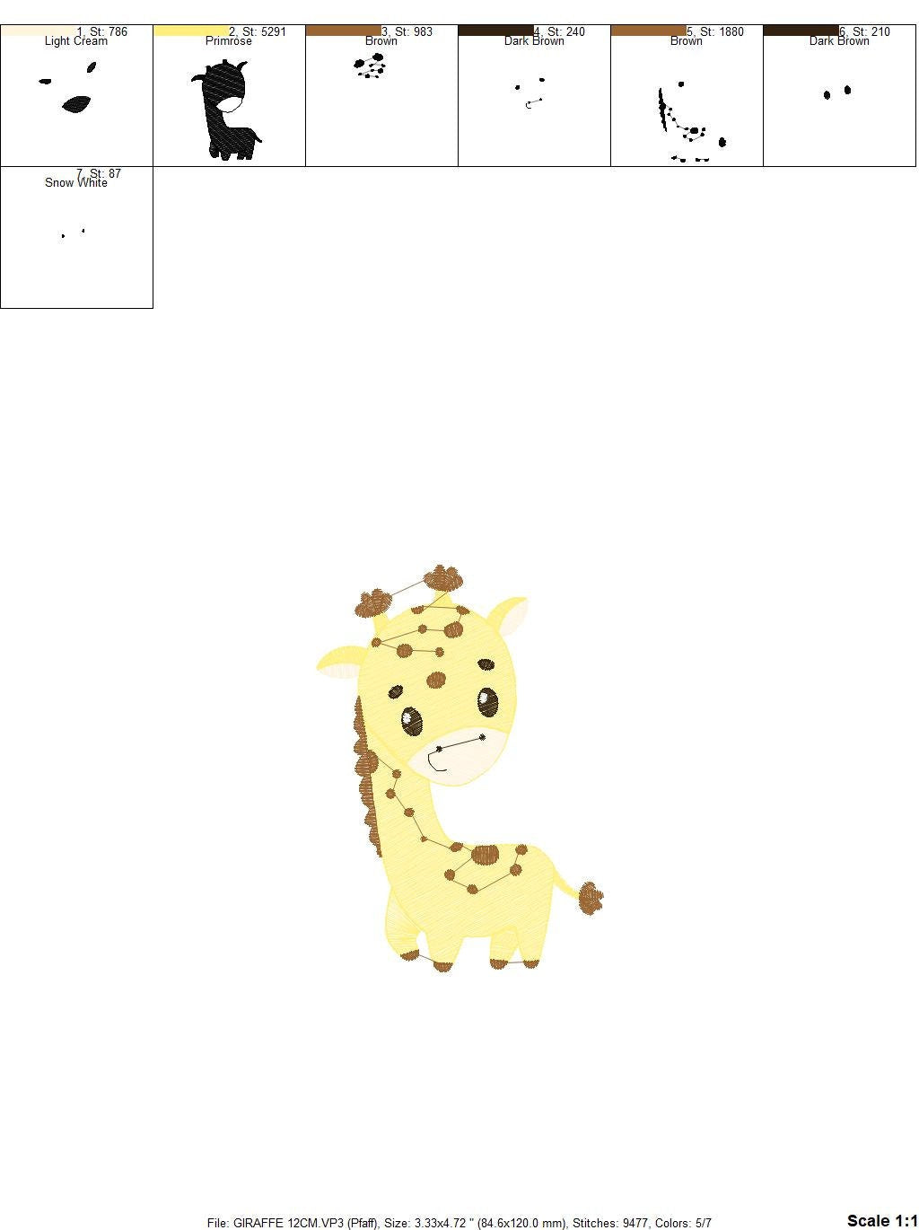 Giraffe embroidery design - Safari Wild Animal embroidery designs machine embroidery pattern - Baby boy embroidery file - Instant download