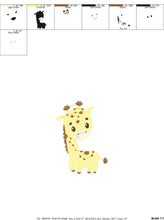 Load image into Gallery viewer, Giraffe embroidery design - Safari Wild Animal embroidery designs machine embroidery pattern - Baby boy embroidery file - Instant download
