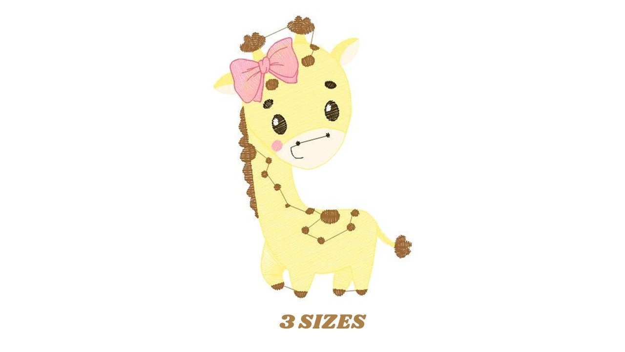 Giraffe embroidery design - Animal embroidery designs machine embroidery pattern - Baby girl embroidery file - Instant download digital file Marcia Embroidery