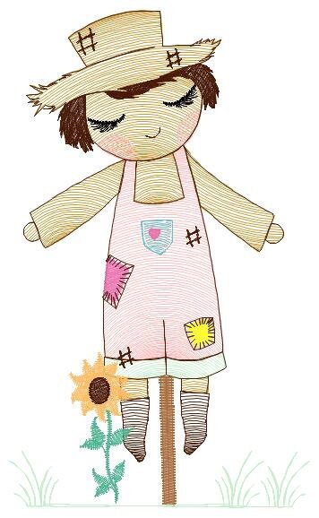 Woman of straw embroidery design - Straw Woman embroidery designs machine embroidery pattern - Farm embroidery file - Girl embroidery design - Marcia Embroidery