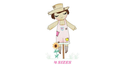 Woman of straw embroidery design - Straw Woman embroidery designs machine embroidery pattern - Farm embroidery file - Girl embroidery design - Marcia Embroidery