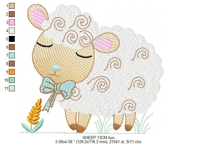 Sheep embroidery design - Lamb embroidery designs machine embroidery pattern - baby boy embroidery file - newborn embroidery sheep design Marcia Embroidery