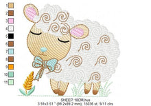 Charger l&#39;image dans la galerie, Sheep embroidery design - Lamb embroidery designs machine embroidery pattern - baby boy embroidery file - newborn embroidery sheep design
