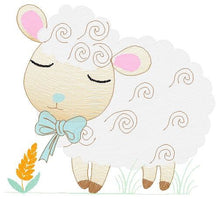 Charger l&#39;image dans la galerie, Sheep embroidery design - Lamb embroidery designs machine embroidery pattern - baby boy embroidery file - newborn embroidery sheep design
