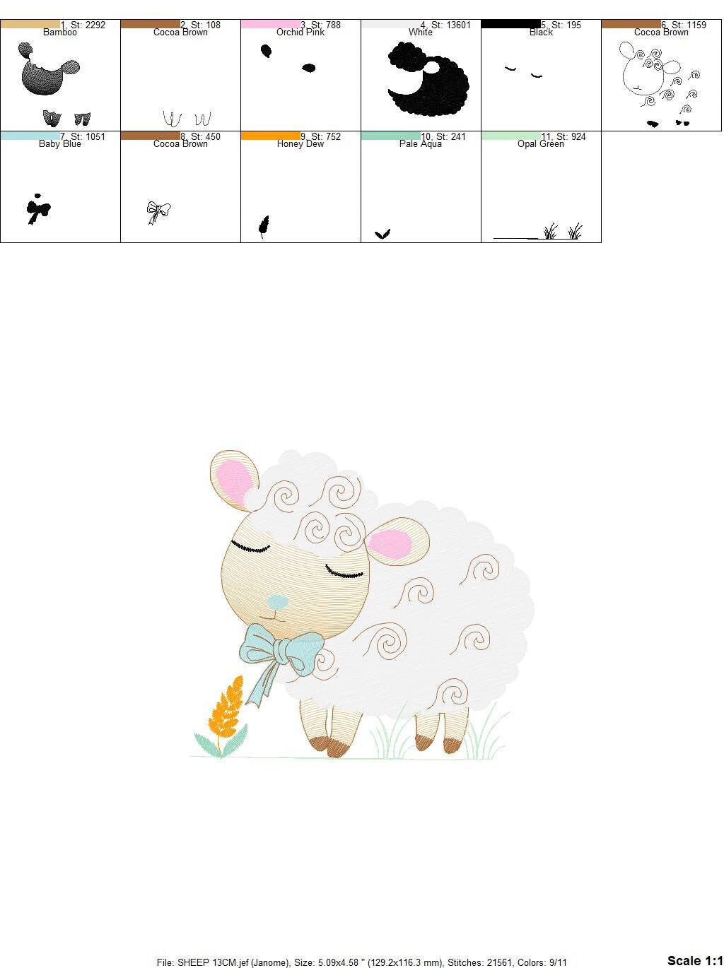 Sheep embroidery design - Lamb embroidery designs machine embroidery pattern - baby boy embroidery file - newborn embroidery sheep design Marcia Embroidery