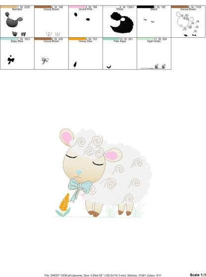 Sheep embroidery design - Lamb embroidery designs machine embroidery pattern - baby boy embroidery file - newborn embroidery sheep design Marcia Embroidery