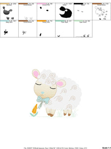 Sheep embroidery design - Lamb embroidery designs machine embroidery pattern - baby boy embroidery file - newborn embroidery sheep design