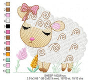 Laden Sie das Bild in den Galerie-Viewer, Sheep embroidery design - Lamb embroidery designs machine embroidery pattern - baby boy embroidery file - newborn embroidery sheep design
