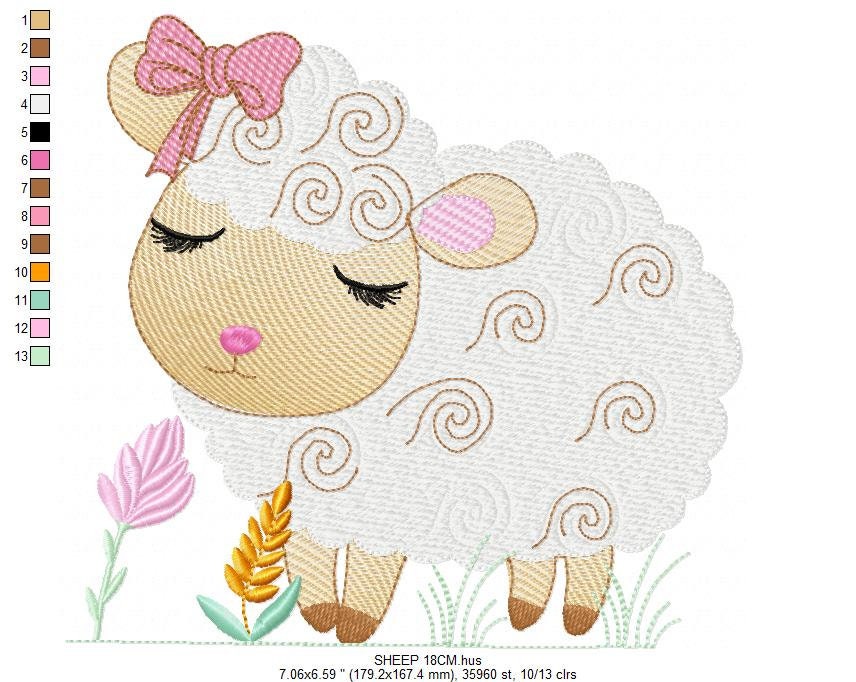 Sheep embroidery design - Lamb embroidery designs machine embroidery pattern - baby boy embroidery file - newborn embroidery sheep design Marcia Embroidery