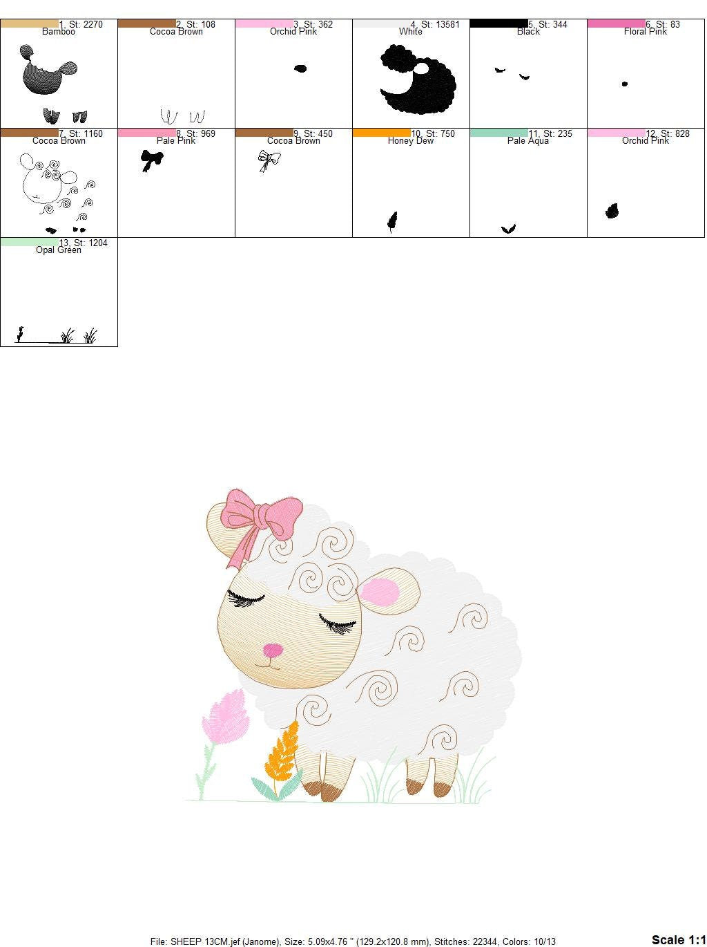 Sheep embroidery design - Lamb embroidery designs machine embroidery pattern - baby boy embroidery file - newborn embroidery sheep design Marcia Embroidery