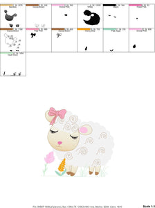 Sheep embroidery design - Lamb embroidery designs machine embroidery pattern - baby boy embroidery file - newborn embroidery sheep design