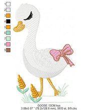 Load image into Gallery viewer, Goose embroidery designs - Baby Girl embroidery design machine embroidery pattern - Goose embroidery file - Swan with flowers Digital file
