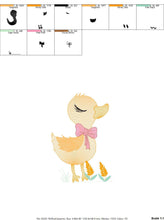 Load image into Gallery viewer, Duck embroidery design - Baby girl embroidery designs machine embroidery pattern - animal embroidery file - duck flowers instant download
