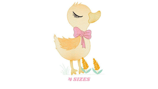 Duck embroidery design - Baby girl embroidery designs machine embroidery pattern - animal embroidery file - duck flowers instant download Marcia Embroidery