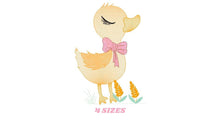 Charger l&#39;image dans la galerie, Duck embroidery design - Baby girl embroidery designs machine embroidery pattern - animal embroidery file - duck flowers instant download
