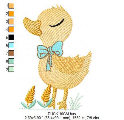 Duck embroidery design - Baby girl embroidery designs machine embroidery pattern - animal embroidery file - duck flowers instant download Marcia Embroidery