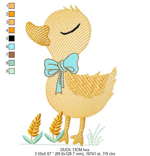 Duck embroidery design - Baby girl embroidery designs machine embroidery pattern - animal embroidery file - duck flowers instant download Marcia Embroidery