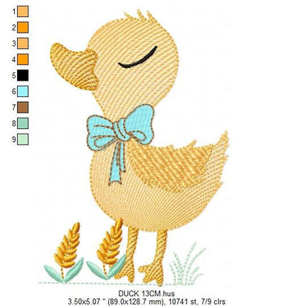 Duck embroidery design - Baby girl embroidery designs machine embroidery pattern - animal embroidery file - duck flowers instant download Marcia Embroidery