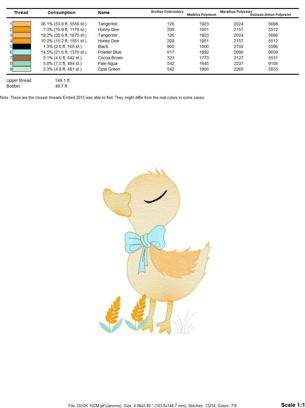 Duck embroidery design - Baby girl embroidery designs machine embroidery pattern - animal embroidery file - duck flowers instant download Marcia Embroidery