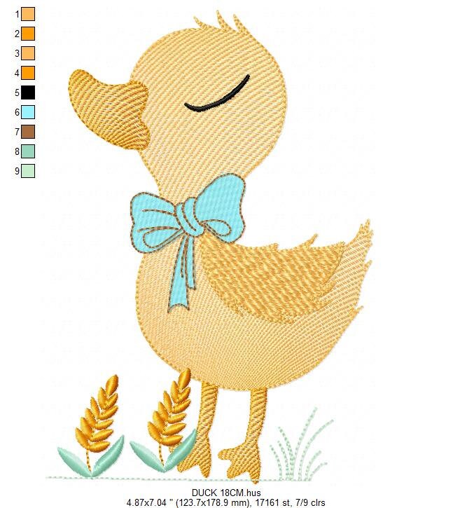 Duck embroidery design - Baby girl embroidery designs machine embroidery pattern - animal embroidery file - duck flowers instant download Marcia Embroidery