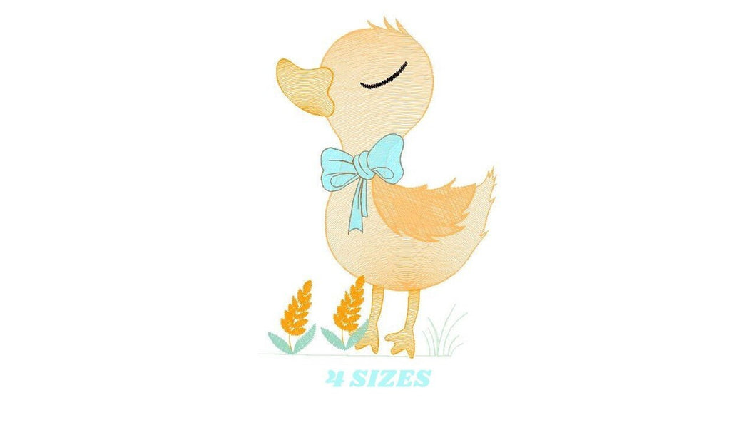 Duck embroidery design - Baby girl embroidery designs machine embroidery pattern - animal embroidery file - duck flowers instant download