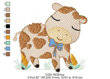 Load image into Gallery viewer, Cow embroidery design - Animal ranch embroidery designs machine embroidery pattern - Farm embroidery file - boy embroidery instant download
