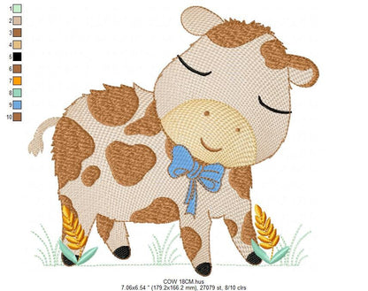 Cow embroidery design - Animal ranch embroidery designs machine embroidery pattern - Farm embroidery file - boy embroidery instant download - Marcia Embroidery