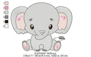 Elephant embroidery designs - Animal embroidery design machine embroidery pattern - Baby Boy embroidery file - Safari embroidery download