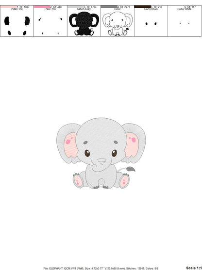 Elephant embroidery designs - Animal embroidery design machine embroidery pattern - Baby Boy embroidery file - Safari embroidery download - Marcia Embroidery