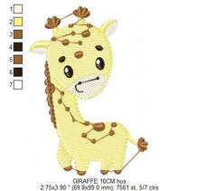 Charger l&#39;image dans la galerie, Giraffe embroidery design - Safari Wild Animal embroidery designs machine embroidery pattern - Baby boy embroidery file - Instant download
