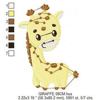 Load image into Gallery viewer, Giraffe embroidery design - Safari Wild Animal embroidery designs machine embroidery pattern - Baby boy embroidery file - Instant download
