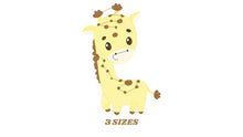 Load image into Gallery viewer, Giraffe embroidery design - Safari Wild Animal embroidery designs machine embroidery pattern - Baby boy embroidery file - Instant download
