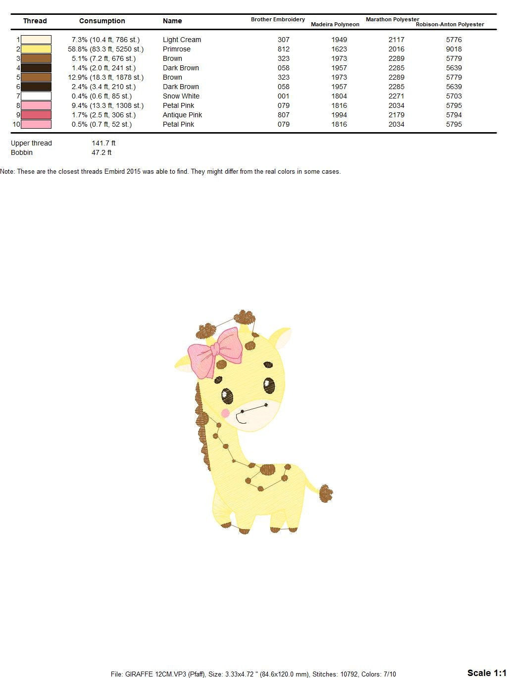 Giraffe embroidery design - Animal embroidery designs machine embroidery pattern - Baby girl embroidery file - Instant download digital file Marcia Embroidery