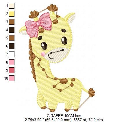 Giraffe embroidery design - Animal embroidery designs machine embroidery pattern - Baby girl embroidery file - Instant download digital file Marcia Embroidery