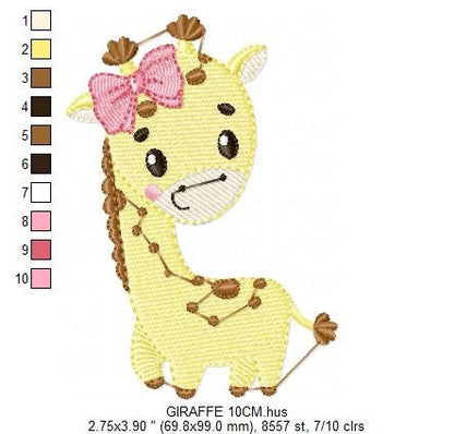 Giraffe embroidery design - Animal embroidery designs machine embroidery pattern - Baby girl embroidery file - Instant download digital file Marcia Embroidery