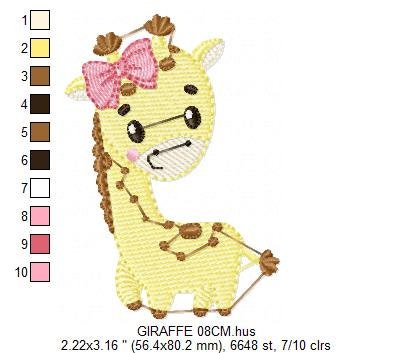Giraffe embroidery design - Animal embroidery designs machine embroidery pattern - Baby girl embroidery file - Instant download digital file Marcia Embroidery