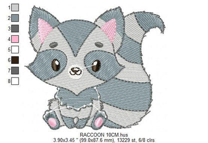 Raccoon embroidery designs - Animal embroidery design machine embroidery pattern - woodland embroidery file - Baby boy embroidery download Marcia Embroidery