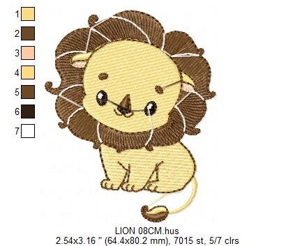 Lion embroidery designs - Safari embroidery design machine embroidery pattern - Baby boy embroidery file - instant download pes jef hus vip Marcia Embroidery